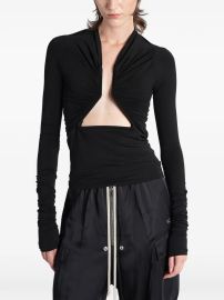 Rick Owens Ruched Cutout Top | Black | FARFETCH at Farfetch